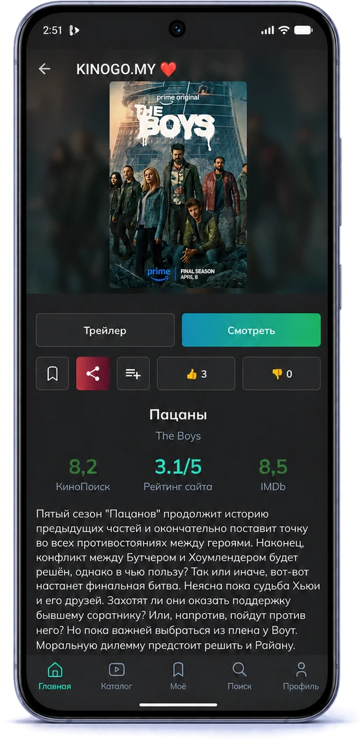 Карточка фильма с рейтингами и описанием